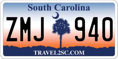 SC license plate ZMJ940