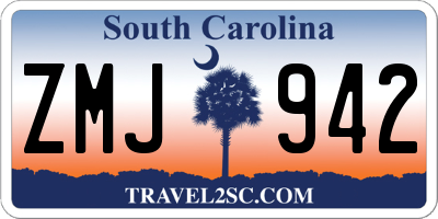 SC license plate ZMJ942