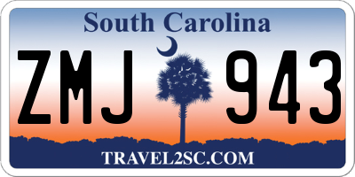 SC license plate ZMJ943