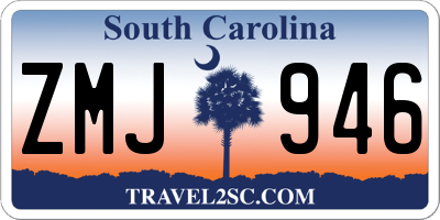 SC license plate ZMJ946