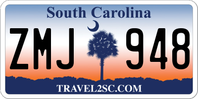 SC license plate ZMJ948