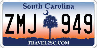 SC license plate ZMJ949