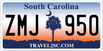 SC license plate ZMJ950
