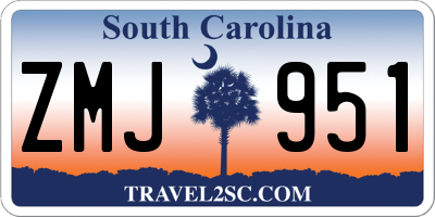 SC license plate ZMJ951