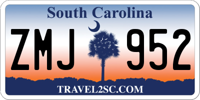 SC license plate ZMJ952