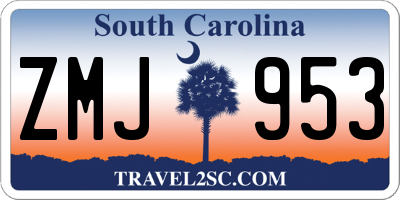 SC license plate ZMJ953
