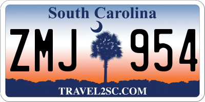 SC license plate ZMJ954