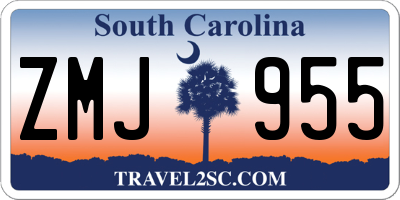 SC license plate ZMJ955