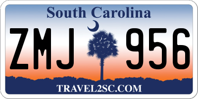 SC license plate ZMJ956