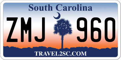 SC license plate ZMJ960