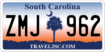 SC license plate ZMJ962