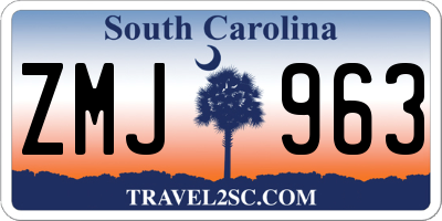 SC license plate ZMJ963