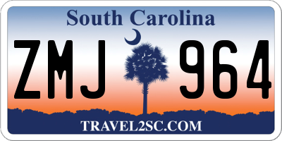 SC license plate ZMJ964