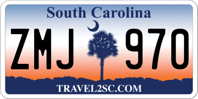 SC license plate ZMJ970