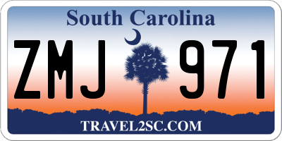 SC license plate ZMJ971