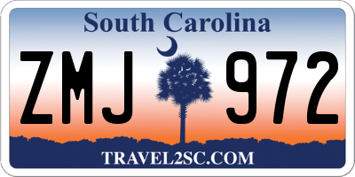 SC license plate ZMJ972