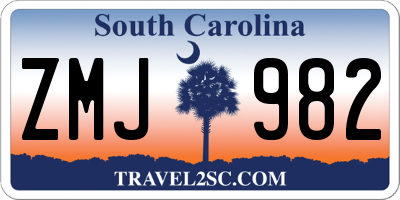 SC license plate ZMJ982