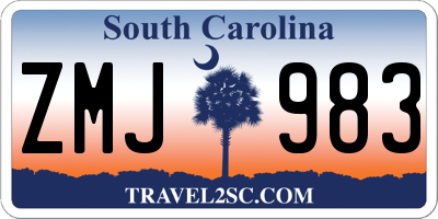 SC license plate ZMJ983