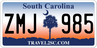 SC license plate ZMJ985