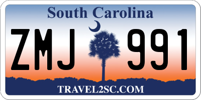SC license plate ZMJ991