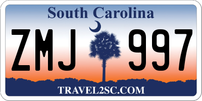 SC license plate ZMJ997