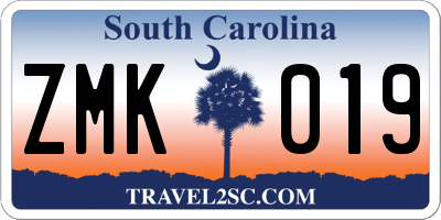 SC license plate ZMK019