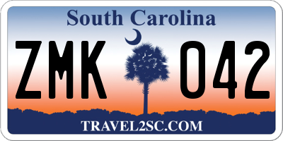 SC license plate ZMK042