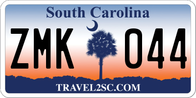 SC license plate ZMK044