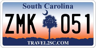 SC license plate ZMK051
