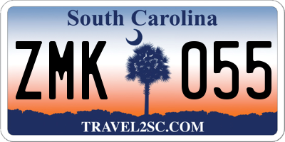 SC license plate ZMK055