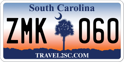 SC license plate ZMK060
