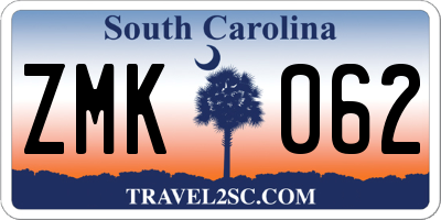 SC license plate ZMK062