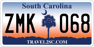 SC license plate ZMK068