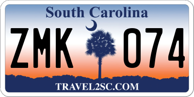 SC license plate ZMK074