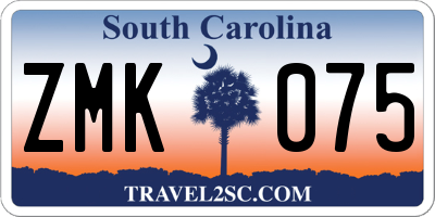 SC license plate ZMK075