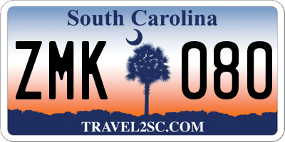 SC license plate ZMK080