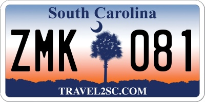SC license plate ZMK081