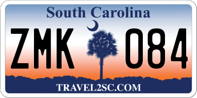 SC license plate ZMK084