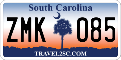 SC license plate ZMK085