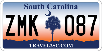 SC license plate ZMK087