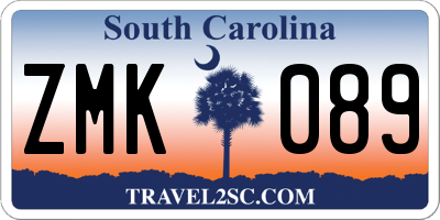 SC license plate ZMK089