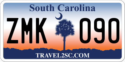 SC license plate ZMK090
