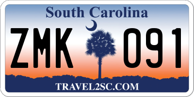 SC license plate ZMK091