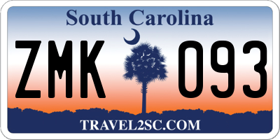 SC license plate ZMK093