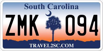 SC license plate ZMK094