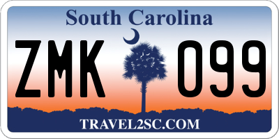 SC license plate ZMK099