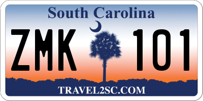 SC license plate ZMK101