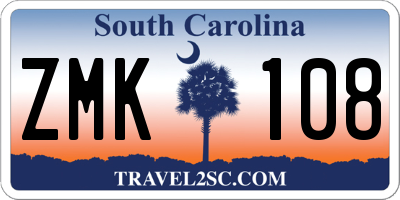 SC license plate ZMK108