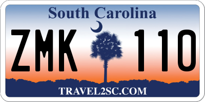 SC license plate ZMK110