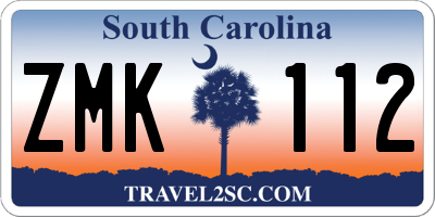 SC license plate ZMK112